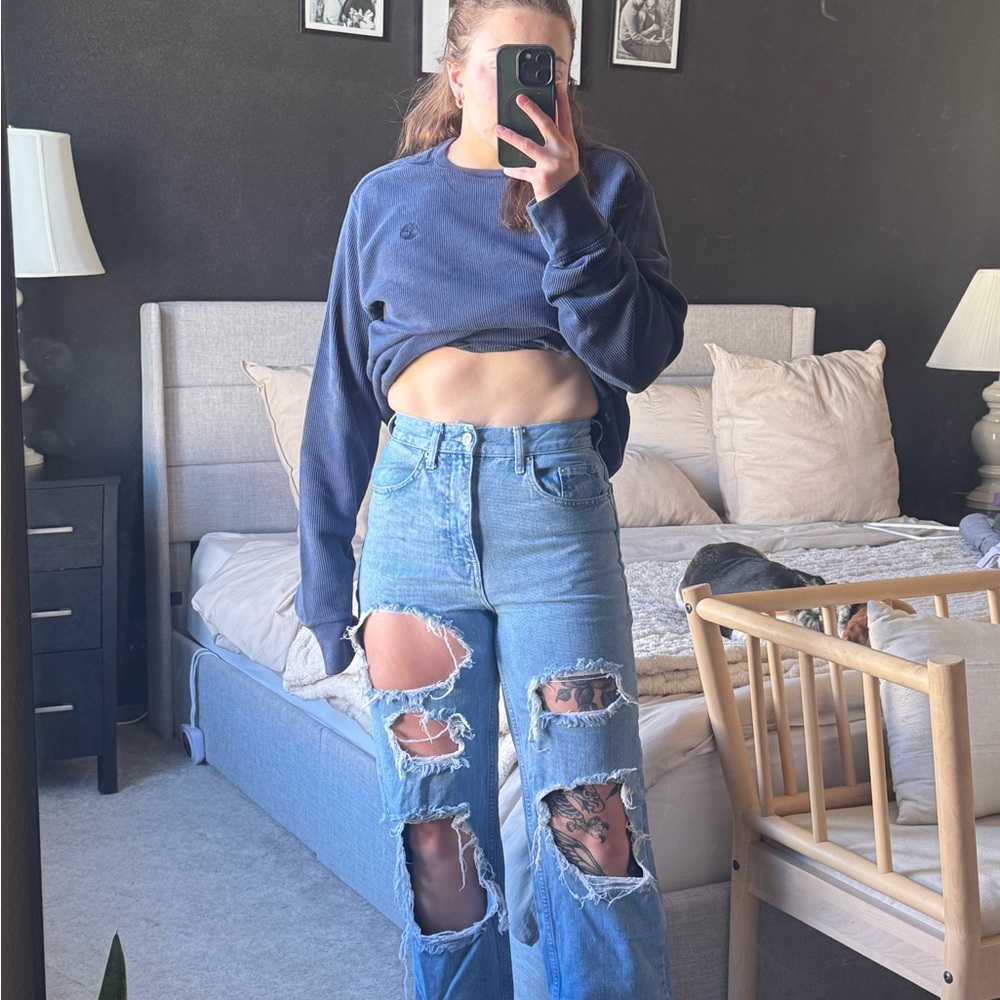 BDG Light Blue Distressed Women's Flare Jeans